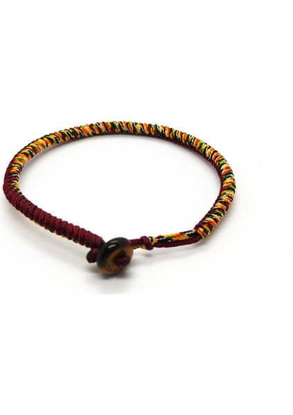 Y19-20CM Stili Koyu Kırmızı Aızhcraft 24 Renkli Budist Aşk Şanslı Kolye Tibet Bilezikler ve Bilezikler Kadınlar ve Erkekler Için El Yapımı Takı Shambhala Himalaya Hediye (Yurt Dışından)