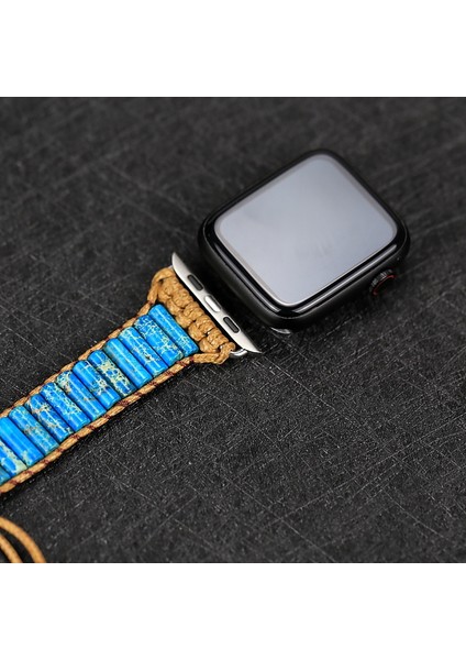 Altın Toka Tarzı Mavi 2021 Yeni Gelen 7 Çakra Küp Örgü Balmumu Ip Saat Kayışı ve Bilezik ve Bilezik Çiftler Takı (Yurt Dışından)