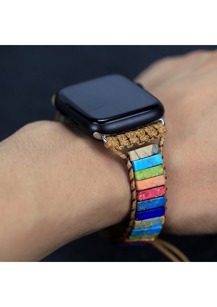 Altın Toka Tarzı Mavi 2021 Yeni Gelen 7 Çakra Küp Örgü Balmumu Ip Saat Kayışı ve Bilezik ve Bilezik Çiftler Takı (Yurt Dışından) modelleri