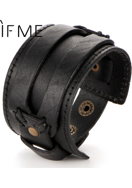 FDY985 Erkek Deri Bilezik Açık Kollu Halat Bilezik Çift Geniş Siyah Kahverengi Renk Vintage Punk Cinsiyetsiz Takı (Yurt Dışından) fiyatları