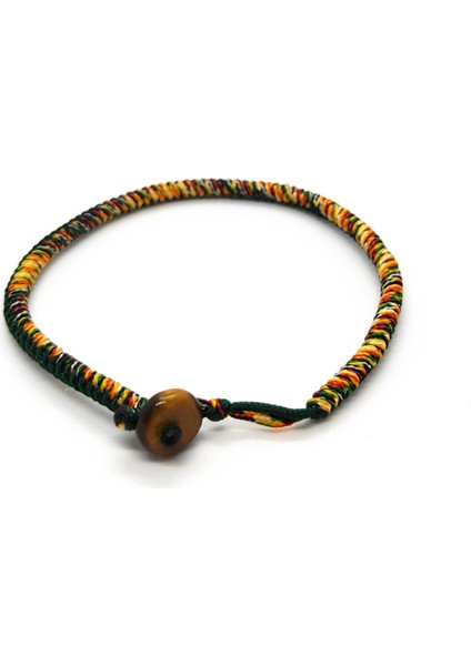 Y15-16CM Tarzı Koyu Yeşil Aızhcraft 24 Renkli Budist Aşk Şanslı Kolye Tibet Bilezikler ve Bilezikler Kadınlar ve Erkekler Için El Yapımı Takı Shambhala Himalaya Hediye (Yurt Dışından)