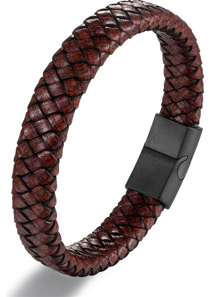 22CM Tarzı Mavi Klasik Erkek Takı Hakiki Deri Bilezik Titanyum Siyah Halat Çelik Manyetik Toka Bilezik Bileklik Erkek Takı Hediyesi (Yurt Dışından) indirimleri