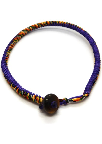 Y18-19CM Tarzı Mor Aızhcraft 24 Renkli Budist Aşk Şanslı Kolye Tibet Bilezikler ve Bilezikler Kadınlar ve Erkekler Için El Yapımı Takı Shambhala Himalaya Hediye (Yurt Dışından)