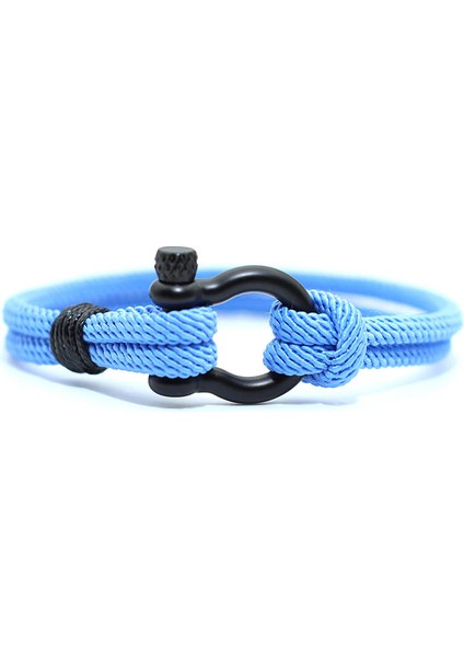 18CM Tarzı Deniz Mavisi Siyah Şık Erkek Bilekliği 4mm Şanslı Halat Bileklik Homme Sevgiliye Hediye Erkek Arkadaş Için Outdoor Survival Brazalete Pulseira Masculina Takı (Yurt Dışından)