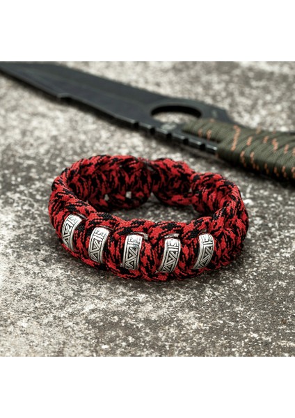 19CM Tarzı Kamuflaj Yeşil Vintage Viking Runes Survival Bilezik Erkekler cm Dikiş Renk Örgülü Paraşüt Halat Bileklik Kadınlar Norse Aşıklar Takı (Yurt Dışından)