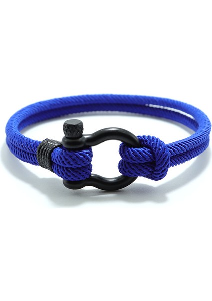 19CM Tarzı Koyu Mavi Siyah Şık Erkek Bilekliği 4mm Şanslı Halat Bileklik Homme Sevgiliye Hediye Erkek Arkadaş Için Outdoor Survival Brazalete Pulseira Masculina Takı (Yurt Dışından)