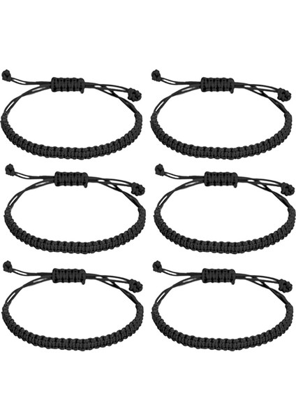 Siyah El Yapımı Tibetli Budist Şanslı Halat Bilezikler Siyah & Kırmızı Iplik Ayarlanabilir Düğmeli Bileklik Kadın Erkek Bilek Takıları (Yurt Dışından) modelleri