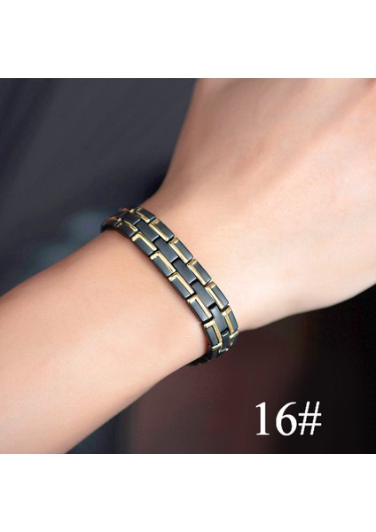 No.8 Boyutu Kadın Erkek Manyetik Sağlık Bilekliği Siyah Titanyum Çelik Güç Terapi Mıknatıslar Negatif Iyonlar Germanium Bilezikler (Yurt Dışından) indirimleri