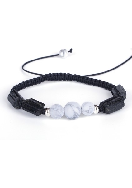 Gül Altın Rengi El Yapımı Şifa Verici Kaba Turmalin Yarı Değerli Mineral Taş Boncuklu Şans Düğümlü Ayarlanabilir Makrome Bileklik Cinsiyetsiz Kadın Erkek (Yurt Dışından) fırsatları