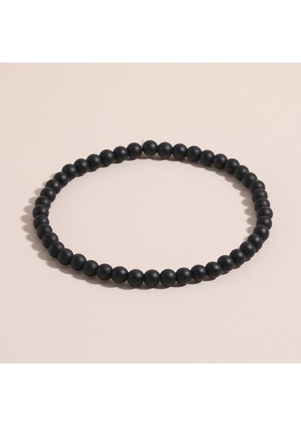 No.1 Boyutu 1 Adet 4mm Enerji Boncuk Bilezik Doğal Kaplan Gözü Lapis Lazuli Taş Bilezik Kadın Erkek Yuvarlak Taş Esnek Bilezik Yoga Takı (Yurt Dışından)