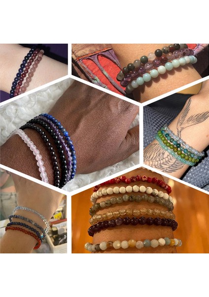 No.1 Boyutu 1 Adet 4mm Enerji Boncuk Bilezik Doğal Kaplan Gözü Lapis Lazuli Taş Bilezik Kadın Erkek Yuvarlak Taş Esnek Bilezik Yoga Takı (Yurt Dışından) indirimleri