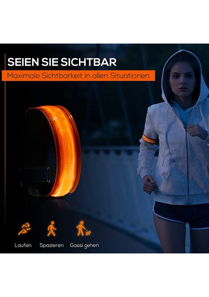 K4-4 2021 Yeni USB Şarj LED Işıklı Gece Koşu Kol Bandı Bileklik Gece Yansıtıcı Güvenlik Kemeri Açık Sporlar Işıklı Kol Bandı (Yurt Dışından) modelleri