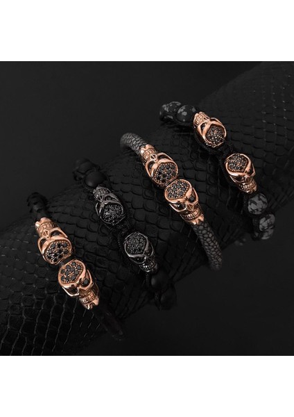17CM Tarzı Gül Altın Rengi Northskull Paslanmaz Çelik Ikiz Kafatası Bilezikler Gerçek Deri Vatoz Bileziği Erkek Kadın Lüks Saat Aksesuarları Için Uygun (Yurt Dışından) fiyatları