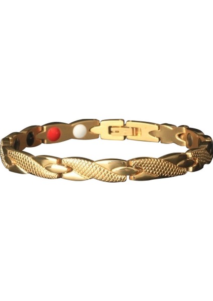 Altın Erkek ve Kadın Çiftler Titanyum Çelik Manyetik Ejderha Bileklik Kişilik Yaratıcı Bileklik Takı Hediye (Yurt Dışından)