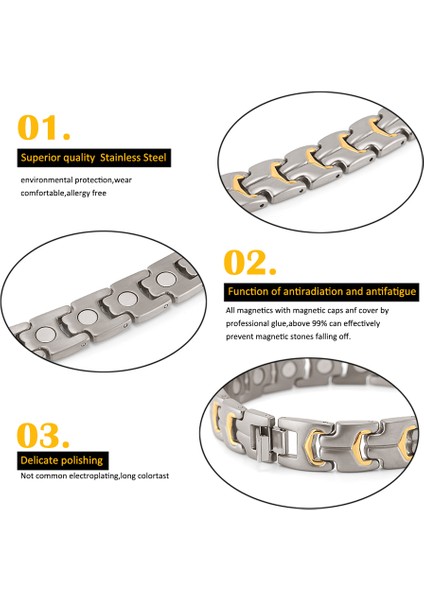 Bileklik Rainso Erkek Bilezik El Zinciri Sağlık Enerji Manyetik Bilezik Şanslı Erkek Titanyum Takı Babalar Günü Hediye Yeni 2021 (Yurt Dışından) fırsatları