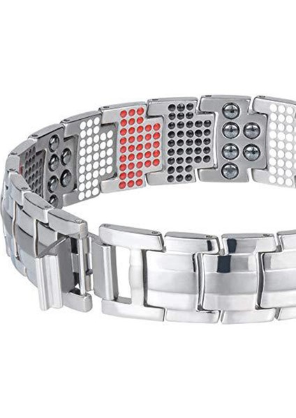 A Yeni Moda Elektrokaplama Siyah 4-In-1 Anion Manyetik Bileklik 591 Element Titanyum Erkek Bilezikleri (Yurt Dışından) fırsatları