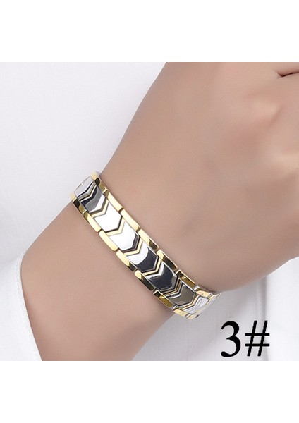 No.11 Boyutu Altın Gümüş Renk Manyetik Bilezik Erkek Paslanmaz Çelik Enerji Germanium Mıknatıs Sağlık Kadın El Zinciri Bilezikler (Yurt Dışından) modelleri