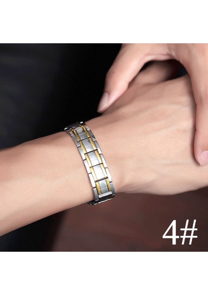 No.11 Boyutu Altın Gümüş Renk Manyetik Bilezik Erkek Paslanmaz Çelik Enerji Germanium Mıknatıs Sağlık Kadın El Zinciri Bilezikler (Yurt Dışından) fırsatları