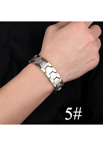No.11 Boyutu Altın Gümüş Renk Manyetik Bilezik Erkek Paslanmaz Çelik Enerji Germanium Mıknatıs Sağlık Kadın El Zinciri Bilezikler (Yurt Dışından) indirimleri