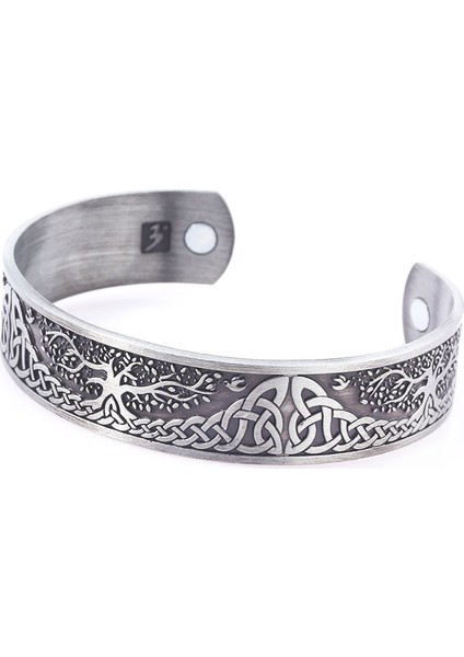 Kırmızı 3 Renkli Hayat Ağacı Bilezikler Norse Viking Wicca Cuff Celtics Düğüm Manyetik Bilezik Bilezik Kadınlar Erkekler Takı Hediye (Yurt Dışından)