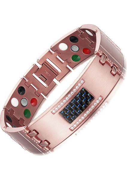 Altın Gül Welmag Titanyum Bileklik Sağlık Bakımı Kristal Manyetik Bileklikler Erkekler Germanium Turmalin Erkek Sağlık Bileklik Zinciri (Yurt Dışından)