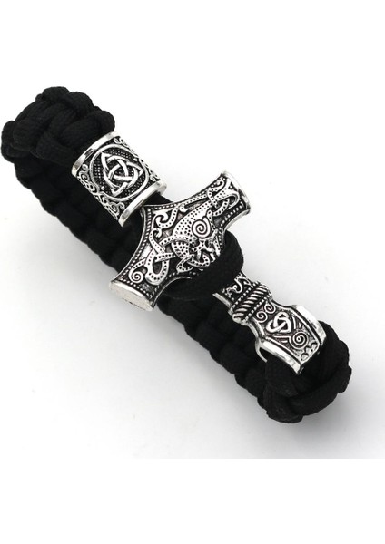 23CM Tarzı No.14 Boyutu Thor'un Çekici Mjolnir Bilezik Viking Iskandinav Kuzey Viking Bilezik Rune Tılsım Boncuk Takı Erkek Kadın Bilezikler Bilezikler (Yurt Dışından)