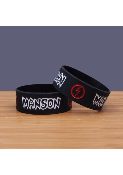 20CM Tarzı Siyah 1 Adet Marilyn Manson Silikon Bileklik ve Bilezik Geniş Versiyon Band Heavy Metal Müzik Grup Progart Rock Silikon Bileklik SH281 (Yurt Dışından) fiyatları