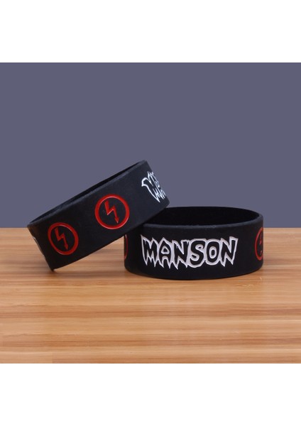 20CM Tarzı Siyah 1 Adet Marilyn Manson Silikon Bileklik ve Bilezik Geniş Versiyon Band Heavy Metal Müzik Grup Progart Rock Silikon Bileklik SH281 (Yurt Dışından) modelleri