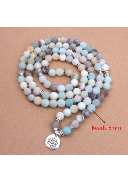 Stil J Moda Kadın Bilekliği Mat Mat Frosted It Beads ile Lotus Om Buddha Charm Yoga Bileklik 108 Mala Kolye (Yurt Dışından)