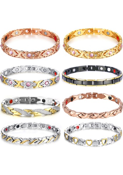 No.5 Boyutu Kadınlar Için Ayarlanabilir Zincir Bilezikler 4’ü 1 Arada Germanium Güç Enerjili Manyetik Paslanmaz Çelik Bilezik (Yurt Dışından) fiyatları