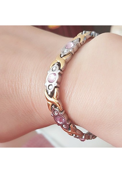 No.5 Boyutu Kadınlar Için Ayarlanabilir Zincir Bilezikler 4’ü 1 Arada Germanium Güç Enerjili Manyetik Paslanmaz Çelik Bilezik (Yurt Dışından) modelleri