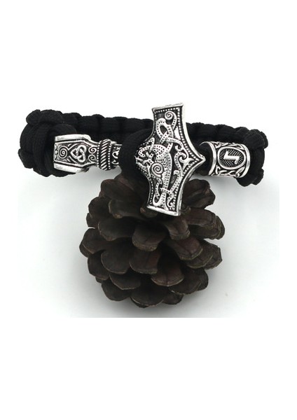 23CM Tarzı No.25 Boyutu Thor'un Çekici Mjolnir Bilezik Viking Iskandinav Kuzey Viking Bilezik Rune Tılsım Boncuk Takı Erkek Kadın Bilezikler Bilezikler (Yurt Dışından)