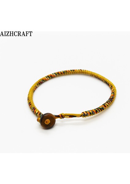 Y16-17CM Tarzı Siyah Aızhcraft 24 Renkli Budist Aşk Şanslı Kolye Tibet Bilezikler ve Bilezikler Kadınlar ve Erkekler Için El Yapımı Takı Shambhala Himalaya Hediye (Yurt Dışından)