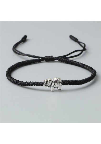 Siyah Fil Tılsım Bileklik Siyah Kırmızı Iplik Halat El Yapımı Örme Ayarlanabilir Bilezikler&bilezikler Kadın Erkek Şanslı Takılar (Yurt Dışından) indirimleri