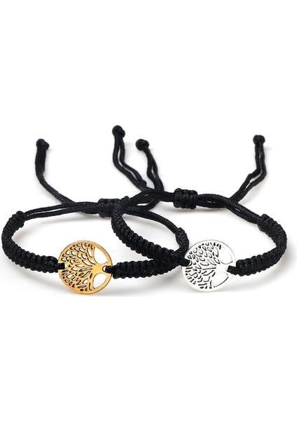 Siyah Ip 6 Çift Bileklik Hayat Ağacı Charm Dilek Kırmızı Halat Örme Ayarlanabilir Moda Bilezikler&bilezik Kadınlar ve Erkekler Için El Yapımı Takı Hediye (Yurt Dışından)