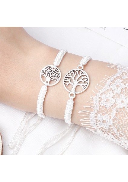 Siyah Ip 6 Çift Bileklik Hayat Ağacı Charm Dilek Kırmızı Halat Örme Ayarlanabilir Moda Bilezikler&bilezik Kadınlar ve Erkekler Için El Yapımı Takı Hediye (Yurt Dışından)