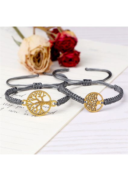 Siyah Ip 6 Çift Bileklik Hayat Ağacı Charm Dilek Kırmızı Halat Örme Ayarlanabilir Moda Bilezikler&bilezik Kadınlar ve Erkekler Için El Yapımı Takı Hediye (Yurt Dışından)
