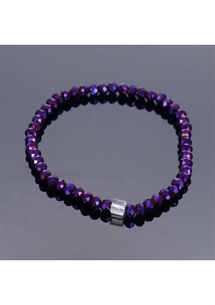 Mor Şeffaf Miasol Renkli Yeni Gelen Stil Cam Kristal Boncuklu Halat Mesafe Bileklik Femme El Yapımı Sarma Bilezik Kadınlar ve Kızlar Için (Yurt Dışından)