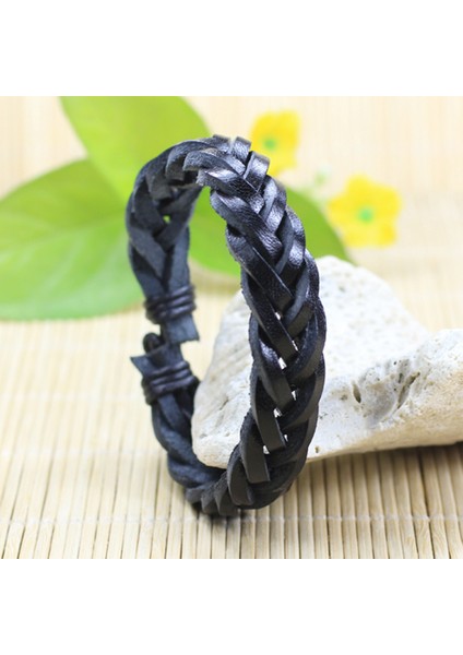 No.9 Boyutu 2 Parça Sevgililer Wrap Dokuma Moda El Yapımı Gerçek Deri Bileklikler Erkek Kadın Etnik Kabilenin Bilezikleri Kadın Bilezikler Erkek (Yurt Dışından)