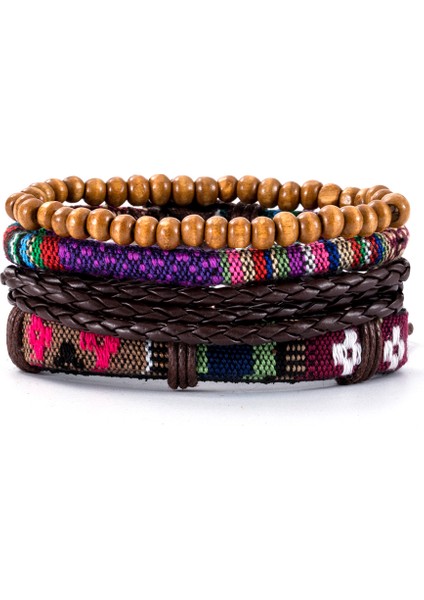 Ayarlanabilir Stil A6 Erkekler Için Vintage Çapa, Yaprak, Baykuş Bilezikler Moda Siyah Deri Bileklik ve Bilezikler Çok Katmanlı Geniş Sarma Takı (Yurt Dışından)