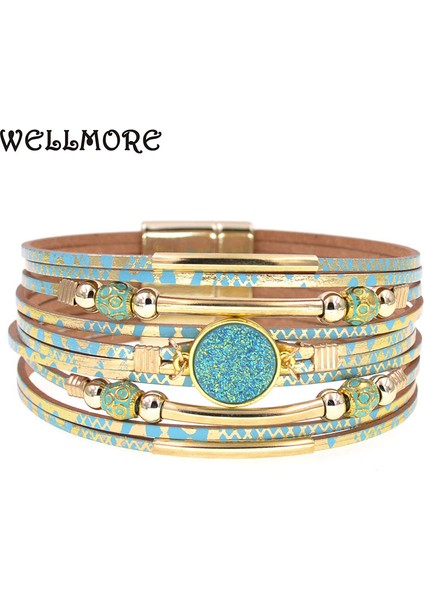 19CM Tarzı Gri Bir Wellmore Kadın Bilezikleri Bohemya Bilezikler Moda Sarma Bilezik Deri Bilezikler Kadınlar Için Takı (Yurt Dışından) fiyatları