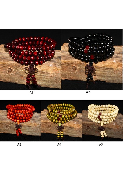 Koyu Kırmızı Kadın Erkek Için 108 Boncuklu Sandal Ağacı Budist Buddha Meditasyon Ahşap Tesbih Bileklik (Yurt Dışından) modelleri
