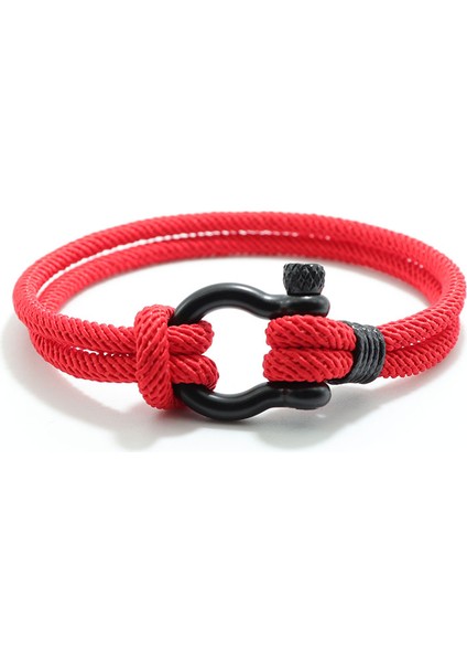18CM Tarzı Kırmızı Siyah Şık Erkek Bilekliği 4mm Şanslı Halat Bileklik Homme Sevgiliye Hediye Erkek Arkadaş Için Outdoor Survival Brazalete Pulseira Masculina Takı (Yurt Dışından)