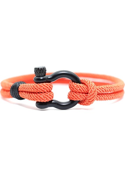 18CM Tarzı Turuncu Siyah Şık Erkek Bilekliği 4mm Şanslı Halat Bileklik Homme Sevgiliye Hediye Erkek Arkadaş Için Outdoor Survival Brazalete Pulseira Masculina Takı (Yurt Dışından)