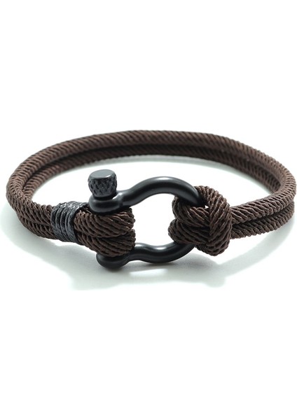 18CM Tarzı Kahverengi Siyah Şık Erkek Bilekliği 4mm Şanslı Halat Bileklik Homme Sevgiliye Hediye Erkek Arkadaş Için Outdoor Survival Brazalete Pulseira Masculina Takı (Yurt Dışından)