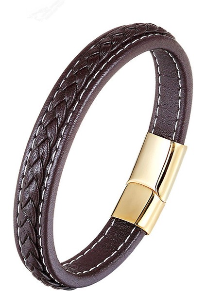 23CM Tarzı Bxg-82 Ccd Moda Gerçek Deri Bilezik Erkek Paslanmaz Çelik Bilezikler Bayan Örme Halat Zincir Erkek Takı Hediye (Yurt Dışından) fiyatları