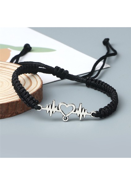 Gri-Altın Altın Kalp Atım Kartogram Bilezik Kadınlar Kırmızı Siyah Halat El Yapımı Örgü Sevgili Takı Bileklik En Iyi Arkadaşlar Için Özel Hediyeler (Yurt Dışından) indirimleri