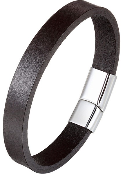 23CM Tarzı Bxg-91 Ccd Moda Gerçek Deri Bilezik Erkek Paslanmaz Çelik Bilezikler ve Kadınlar Için Örme Halat Zincir Takı Hediye (Yurt Dışından)