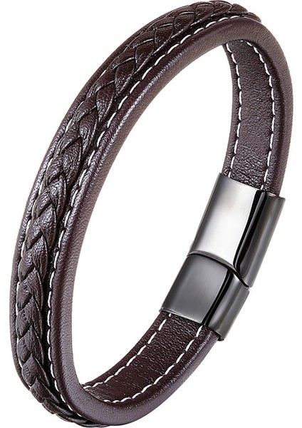 23CM Tarzı Bxg-84 Ccd Moda Siyah Paslanmaz Çelik Zincir Gerçek Deri Bilezik Erkekler Vintage Erkek Örgü Punk Bilezik Takı Kadınlar Hediye Için (Yurt Dışından) fiyatları