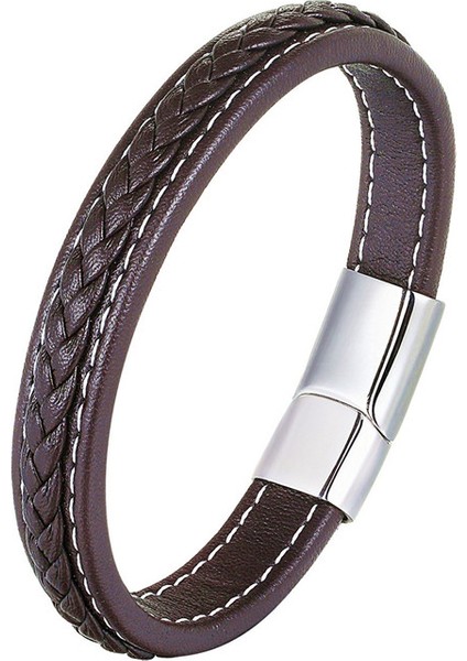 21CM Tarzı Bxg-81 Ccd Moda Gerçek Deri Bilezik Erkek Paslanmaz Çelik Bilezikler Bayan Örme Halat Zincir Erkek Takı Hediye (Yurt Dışından) modelleri